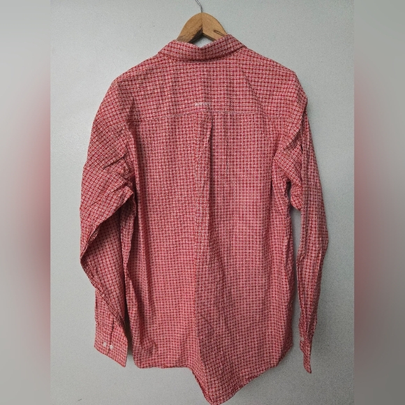 Ariat Shirt Men Large Red Floral Print Western Cowboy Rodeo Long Sleeve - Picture 6 of 11